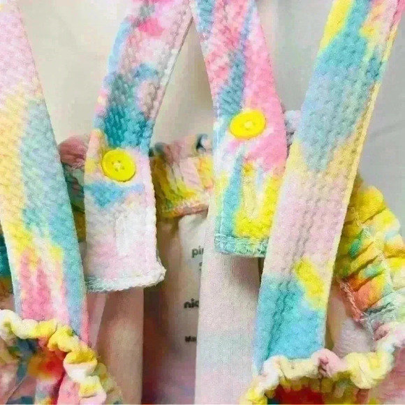 Nikoelodeon Pink Fong Baby Girl 3T Tie Dye Overalls - Picture 6 of 12